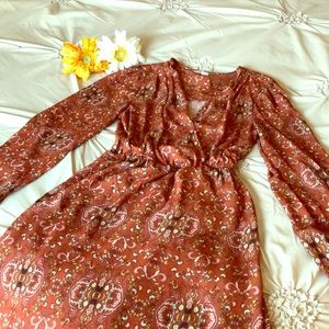 Paisley Long Sleeve Dress